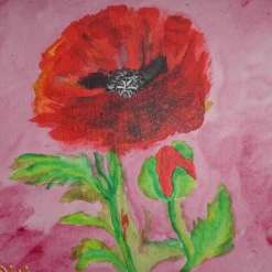 Clearance Acrylbild MOHNBLUME Acrylmalerei Gemälde auf einem kleinen Keilrahmen Mohnblume Blütenbild Blumenbild Kunst