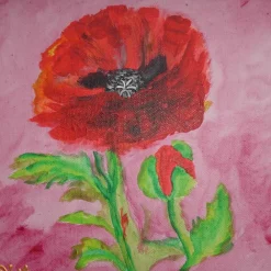 Clearance Acrylbild MOHNBLUME Acrylmalerei Gemälde auf einem kleinen Keilrahmen Mohnblume Blütenbild Blumenbild Kunst