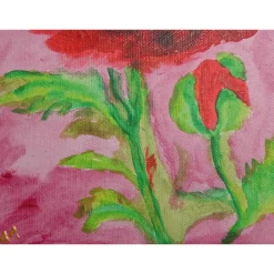 Clearance Acrylbild MOHNBLUME Acrylmalerei Gemälde auf einem kleinen Keilrahmen Mohnblume Blütenbild Blumenbild Kunst