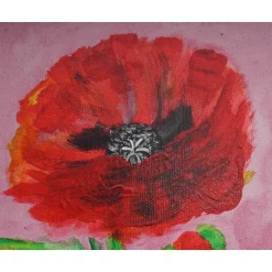 Clearance Acrylbild MOHNBLUME Acrylmalerei Gemälde auf einem kleinen Keilrahmen Mohnblume Blütenbild Blumenbild Kunst