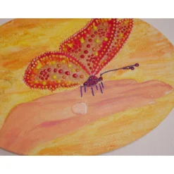Kunst|Susanne Hiebl...die etwas andere Art! Acrylbild SCHMETTERLING Acrylmalerei Kinderzimmerbild Kunst Malerei Gemälde auf Leinwand Handarbeit Kinderzimmerdeko