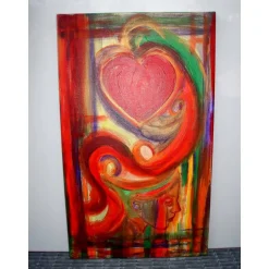 Clearance Acrylbild SEHNSUCHT Malerei Gemälde Acrylgemälde auf einem Keilrahmen Handgemalt Unikat abstrakte Malerei Herzbild Kunst