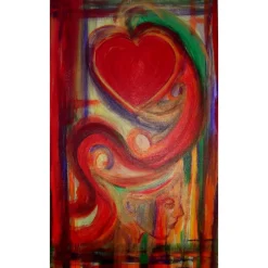 Clearance Acrylbild SEHNSUCHT Malerei Gemälde Acrylgemälde auf einem Keilrahmen Handgemalt Unikat abstrakte Malerei Herzbild Kunst