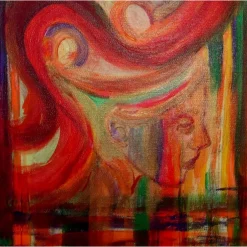Clearance Acrylbild SEHNSUCHT Malerei Gemälde Acrylgemälde auf einem Keilrahmen Handgemalt Unikat abstrakte Malerei Herzbild Kunst