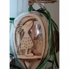 Acryl-Ei mit Holzhasen Osterdeko