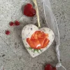 Sale Acrylherz mit Serviettentechnik von innen dekoriert mit Band und Herzen Geldgeschenke