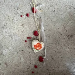 Sale Acrylherz mit Serviettentechnik von innen dekoriert mit Band und Herzen Geldgeschenke