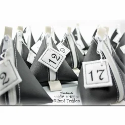 Clearance Adventkalender PURIST mit gestickten Zahlen, 24 Pyramiden Säckchen für Kinder und Erwachsene, Weihnachten, Advent Adventskalender
