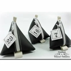 New Adventkalender PURIST mit gestickten Zahlen, 24 Pyramiden Säckchen für Kinder und Erwachsene, Weihnachten, Advent Adventskalender