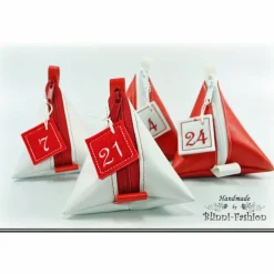 Adventskalender|Blinni-Fashion Adventkalender PURIST mit gestickten Zahlen, 24 Pyramiden Säckchen für Kinder und Erwachsene, Weihnachten, Advent