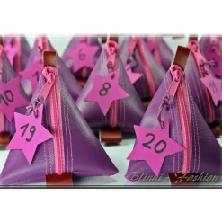 Adventskalender|Blinni-Fashion Adventkalender PURIST mit gestickten Zahlen, 24 Pyramiden Säckchen für Kinder und Erwachsene, Weihnachten, Advent