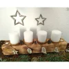 Clearance Adventsbalken aus Holz mit weißen Kerzen / Adventsgesteck / Adventsdeko Adventskränze