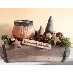 Sale Adventsgesteck in alter Ziegelform – Shabby-Look & natürliche Weihnachtsdeko Adventskränze