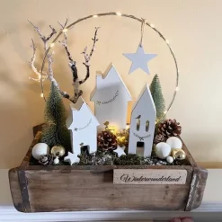 Outlet Adventsgesteck in alter Ziegelform – Shabby-Look & natürliche Weihnachtsdeko Adventskränze