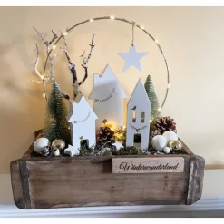 Outlet Adventsgesteck in alter Ziegelform – Shabby-Look & natürliche Weihnachtsdeko Adventskränze