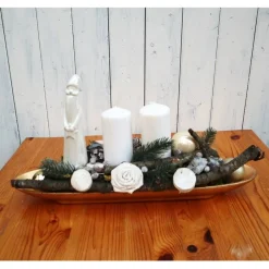 Tischdekoration|DeinZuhause Adventsgesteck Kerzengesteck Weihnachtsdeko länglich