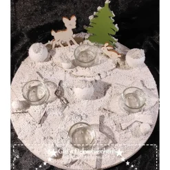 Adventsgesteck Winterwald Teelichthalter Adventskränze