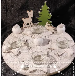 Adventsgesteck Winterwald Teelichthalter Adventskränze
