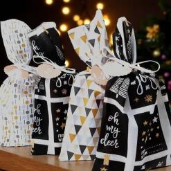 Adventskalender|Afrosteff Adventskalender, 24 Adventskalender Säckchen zum Selbstbefüllen