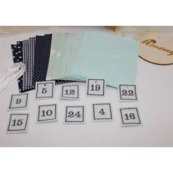 Sale Adventskalender / Säckchen zum befüllen / Stoffsäckchen mit Zahlen mint dunkelblau Adventskalender