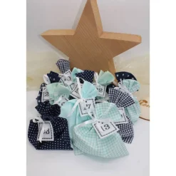 Sale Adventskalender / Säckchen zum befüllen / Stoffsäckchen mit Zahlen mint dunkelblau Adventskalender
