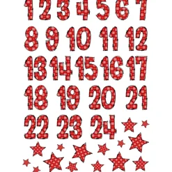 Best Adventskalender aus Baumwollsäckchen zum Befüllen – Rot mit Schneeflockendekor | DIY Weihnachtskalender | 24 Säckchen Adventskalender