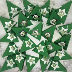 Adventskalender befüllt – 24 handgefertigte silberne Dekoanhänger aus Kristallglas, Holz, Acryl und Metall Geschenke