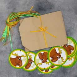 Best Adventskalender Elch zum Befüllen aus Kraftpapier – 24 Tüten mit Zahlenanhängern & Satinbändern Adventskalender
