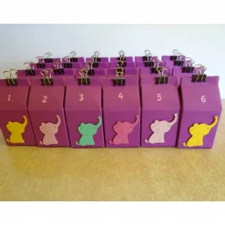 Clearance Adventskalender Elefant ANGEBOT Weihnachtskalender kleine Milchkartonschachteln Junge 0d. Mädchen nach Wahl zum Befüllen Adventskalender