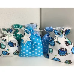 Outlet Adventskalender eule blau türkis Kalender Advent selber befüllen Säckchen Baumwolle Taschen Tüten Türchen Weihnachten Adventskalender
