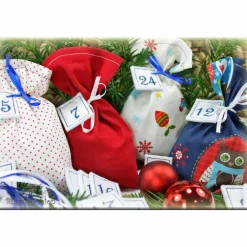 Sale Adventskalender EULE, Stoff Säckchen mit gestickten Zahlen für Kinder und Erwachsene, Weihnachten, Advent, verschiedene Farben Adventskalender