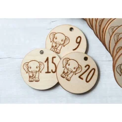 Adventskalender|nice-4u Adventskalender Holz Elefant personalisiert 36×27 cm | Brett, Zahlen oder Komplettset mit Beuteln