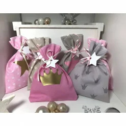 Adventskalender Krone rosa grau Kalender Advent selber befüllen Säckchen Baumwolle Taschen Tüten Türchen Weihnachten Adventskalender