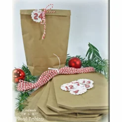 Clearance Adventskalender Papiertüten zum Befüllen in rot, blau oder grün, 14 x 22 cm für Kinder und Erwachsene, Advent, Nikolaus Adventkalender Adventskalender