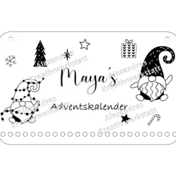 Discount Adventskalender personalisiert mit Name groß,Rehntier, Weihnachten, Adventskalender aus Holz/Laser, Advent,Jutesäckchen, Adventskalender