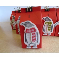 Sale Adventskalender Pinguin SONDERANGEBOT Weihnachtskalender kleine Milchschachteln Junge Mädchen zum Befüllen Adventskalender
