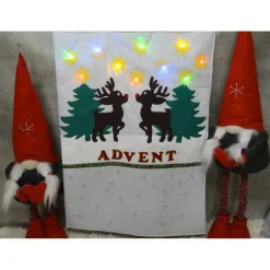Best Adventskalender Rentiere handgemacht mit LED-Lichterkette, personalisierbar, Baumwolle Adventskalender