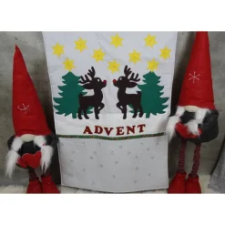 Best Adventskalender Rentiere handgemacht mit LED-Lichterkette, personalisierbar, Baumwolle Adventskalender
