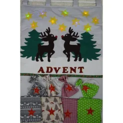 Best Adventskalender Rentiere handgemacht mit LED-Lichterkette, personalisierbar, Baumwolle Adventskalender