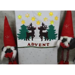 Best Adventskalender Rentiere handgemacht mit LED-Lichterkette, personalisierbar, Baumwolle Adventskalender
