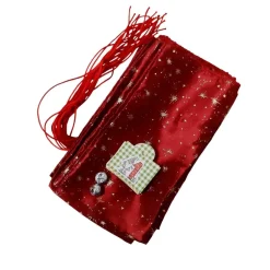 Online Adventskalender "Rot/Weiß", Adventskalender Säckchen mit Zahlen und Bändel Adventskalender