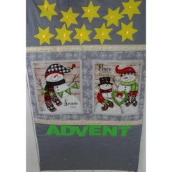 Online Adventskalender Schneemänner handgemacht mit LED-Lichterkette personalisiert Baumwolle Adventskalender