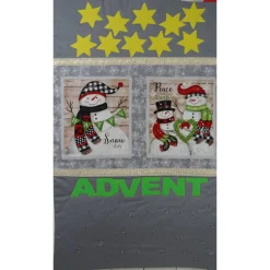 Online Adventskalender Schneemänner handgemacht mit LED-Lichterkette personalisiert Baumwolle Adventskalender