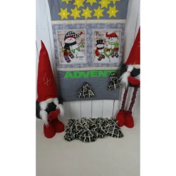 Online Adventskalender Schneemänner handgemacht mit LED-Lichterkette personalisiert Baumwolle Adventskalender