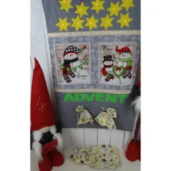 Online Adventskalender Schneemänner handgemacht mit LED-Lichterkette personalisiert Baumwolle Adventskalender