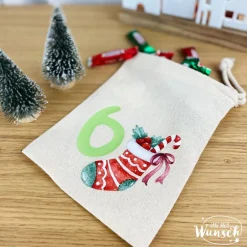 Adventskalender|Ganz nach Wunsch Adventskalender Säckchen 24 Türchen | Adventssäckchen mit Zahlen | Adventskalender