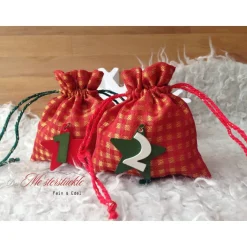 Adventskalender|Das Meisterstückle Adventskalender Säckchen selber füllen Geschenkbeutel rot kariert handgefertigt