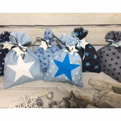 Sale Adventskalender Stern blau Kalender Advent selber befüllen Säckchen Baumwolle Taschen Tüten Türchen Weihnachten Adventskalender