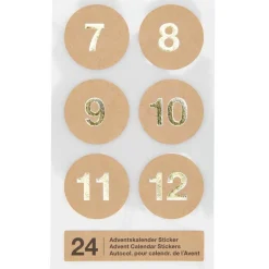 New Adventskalender Stickerzahlen aus Kraftpapier Bastelzubehör