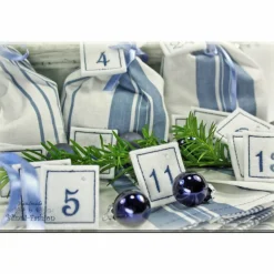 Outlet Adventskalender Stoff Säckchen mit gestickten Zahlen für Kinder und Erwachsene, Weihnachten, Advent, verschiedene Farben Adventskalender